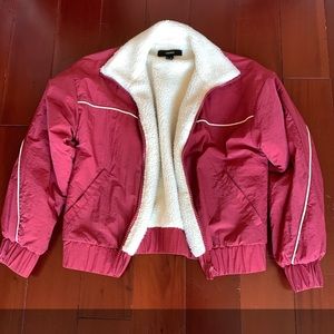 Red Retro Fur Jacket Size Small Forever 21